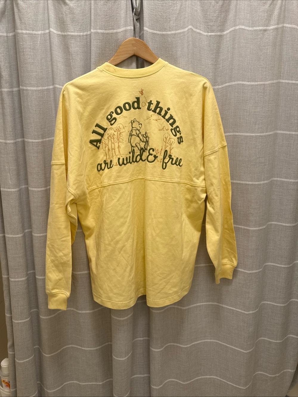 Disney Yellow Long-Sleeve Graphic Tee with Green Back Print